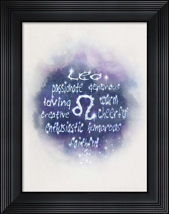Framed Starlight Astology Leo Print