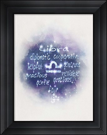 Framed Starlight Astology Libra Print