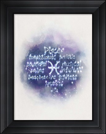 Framed Starlight Astology Pisces Print