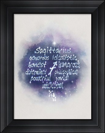 Framed Starlight Astology Sagitarius Print