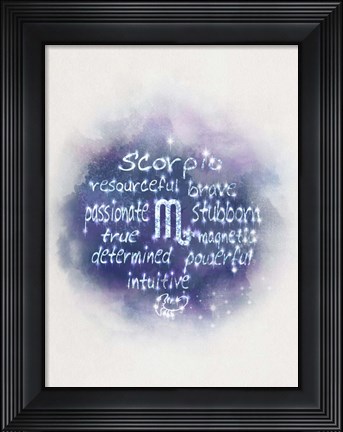 Framed Starlight Astology Scorpio Print