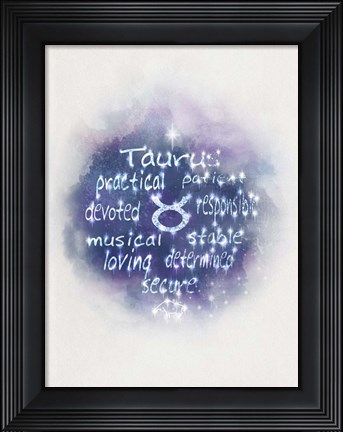 Framed Starlight Astology Taurus Print