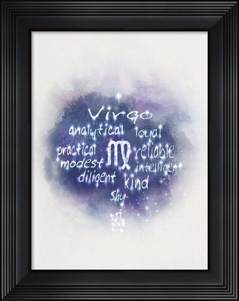 Framed Starlight Astology Virgo Print
