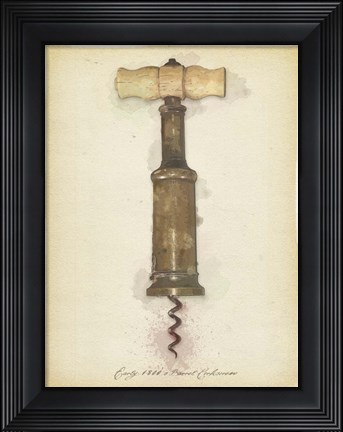 Framed Early1800 Barrel Corkscrew Print