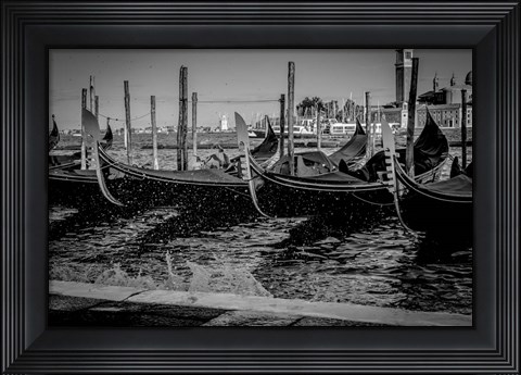 Framed Row of Gondolas 02 Print