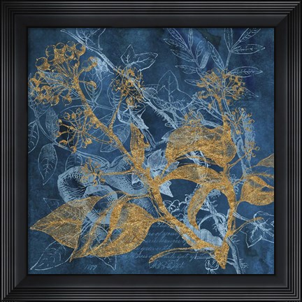 Framed Teal Garden Autumn Print