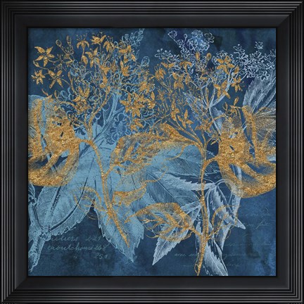 Framed Teal Garden Summer Print