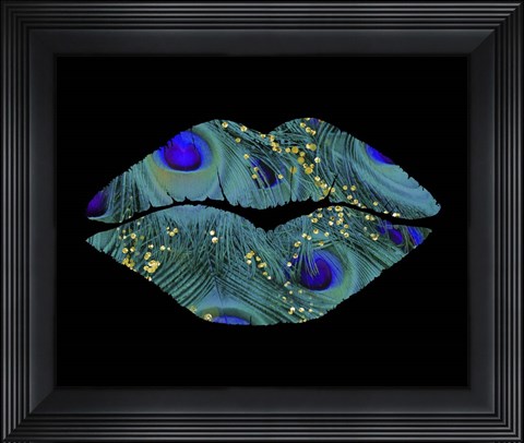 Framed Peacock Kiss Print