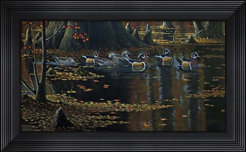 Framed Cypress Jewels - Wood Ducks Print