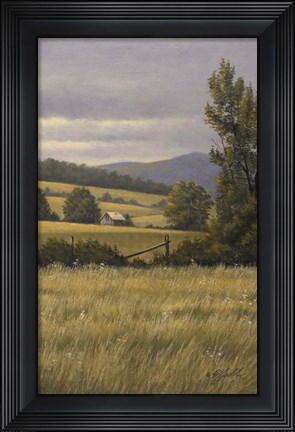 Framed Hayfields Near Arlington Print