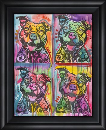 Framed 4 Happy Pitties Print