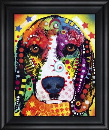 Framed Beagle Face Print