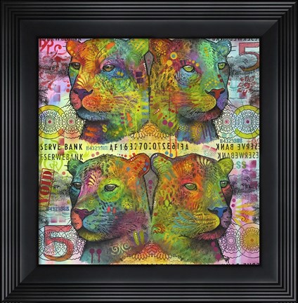 Framed Big Cat Reflect 5 Print