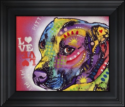Framed Gratitude Pit Bull Pittie Love Print