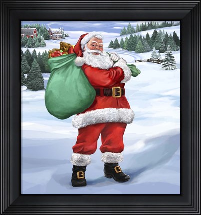 Framed Santa Country Print