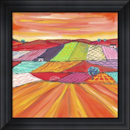 Framed Glorious Cornfields In Scotland Print