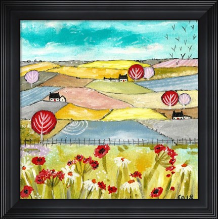 Framed Sunny Skies In The Highlands Print