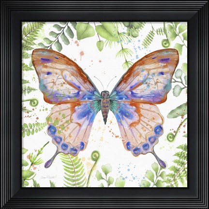 Framed Botanical Butterfly Beauty 5 Print