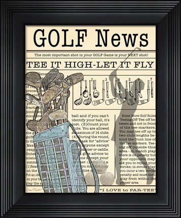 Framed Golf News 2 Print