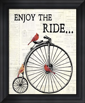 Framed Bicycle With Cardinals A Print