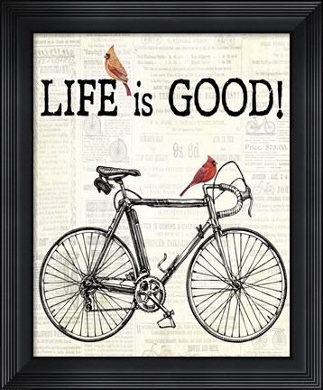 Framed Bicycle With Cardinals C Print