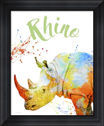 Framed Colorful Safari Animals B Print