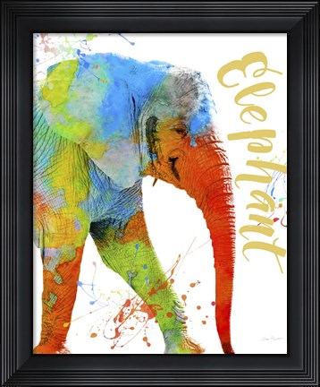 Framed Colorful Safari Animals C Print