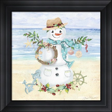 Framed Coastal Christmas F Print