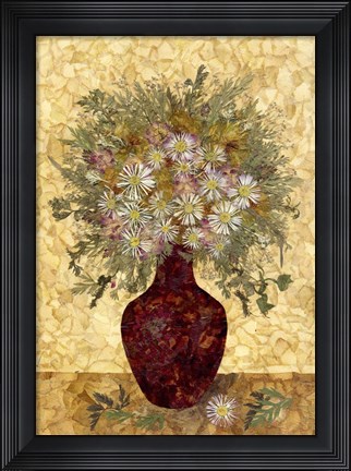 Framed Vase With Flowers Print