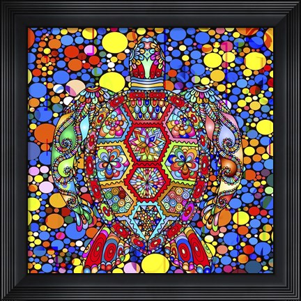 Framed Colorful Turtle Print