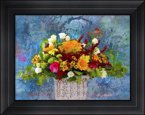 Framed Garden Of Flowers M3 Print
