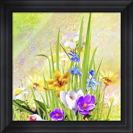 Framed Garden Of Flowers M4 Print