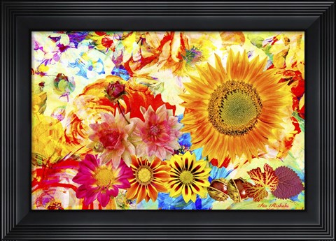 Framed Garden Of Flowers M5 Print