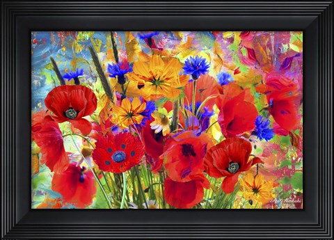 Framed Garden Of Flowers M6 Print
