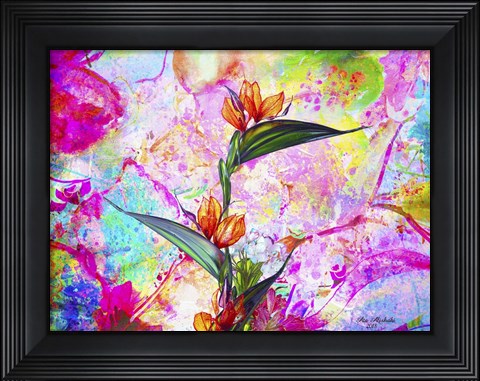 Framed Garden Of Flowers M8A Print