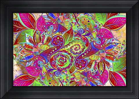 Framed Paisley Design Print