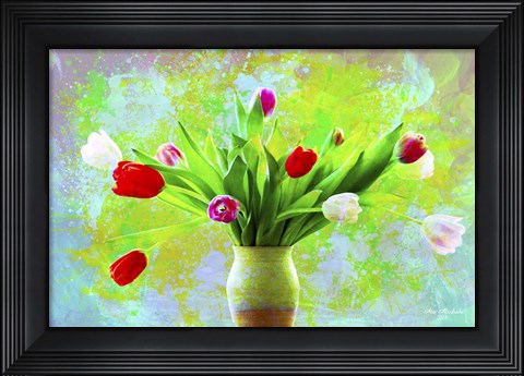 Framed Tulips Vase Print