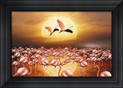 Framed Flamingo Land 2D Print