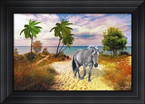 Framed Wild Horse Of The Sea Print