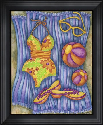 Framed Bathing Suits With Balls Print