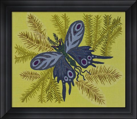 Framed Butterfly Blue Print