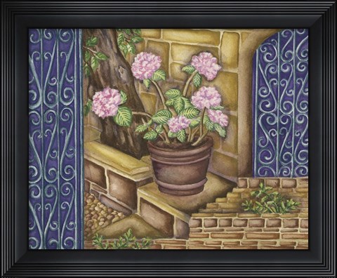 Framed California Pots Geranium Print