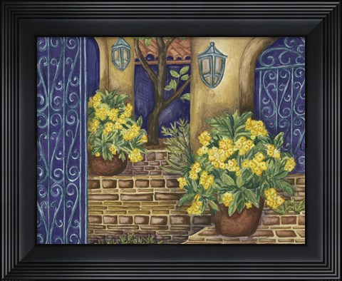 Framed California Pots Yellow Print