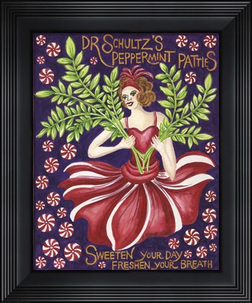 Framed Food Label Peppermints Print