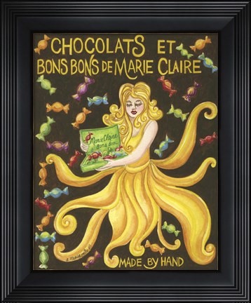Framed Food Labels Chocolat Print