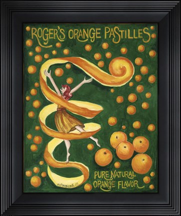 Framed Food Labels Orange Pastilles Print