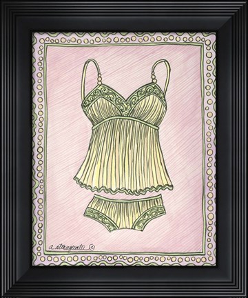 Framed Lingerie Yellow Cami Set Print