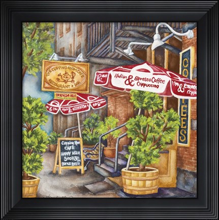Framed Cafe Cupping Room Ext Summer Print