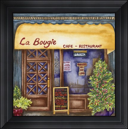 Framed Cafes La Bougie Print