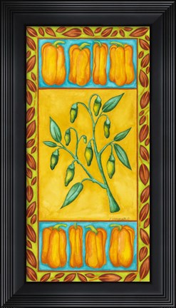 Framed Peppers Multi Green Print